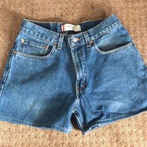 High waisted jean shorts